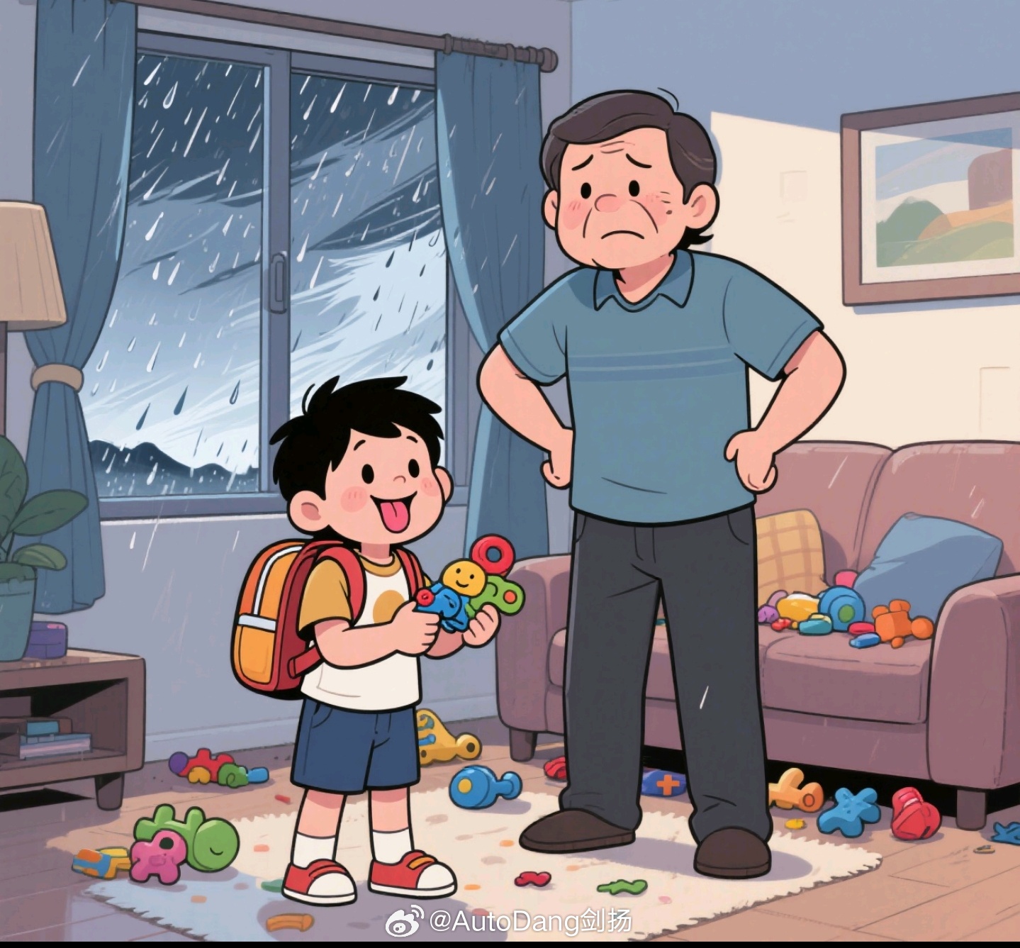 有小学建议不让老人接送小孩……那是让家长去接送吗？给孩子减负，给家长也得减负，多