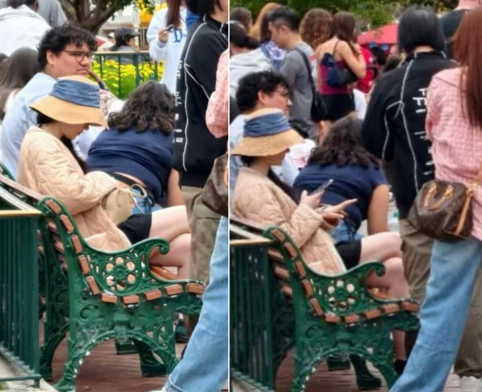 LA迪士尼偶遇刘亦菲迪士尼公主回迪士尼，希望姐姐玩的开心