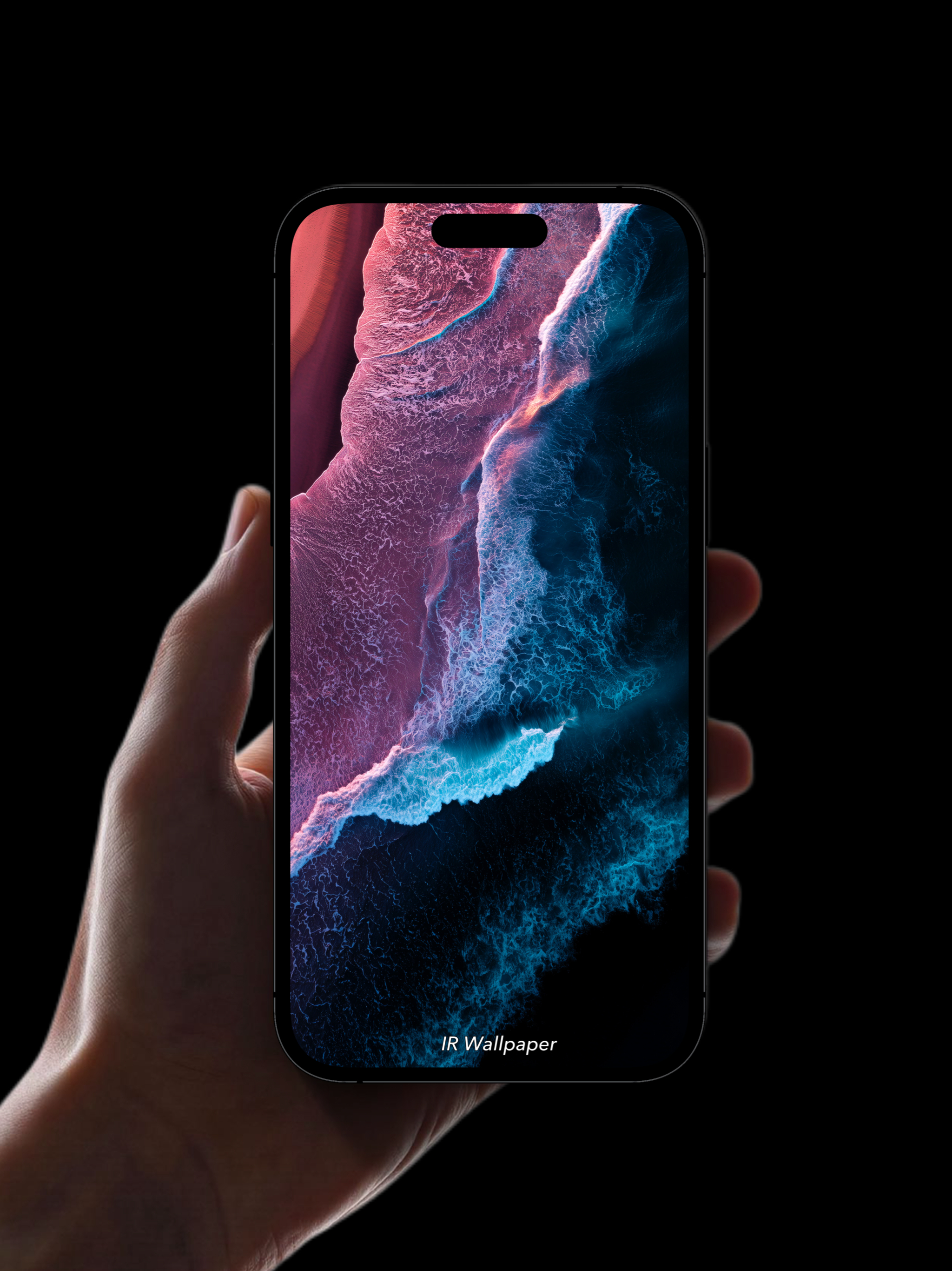 iOS粉蓝潮汐深海 海浪壁纸 ​​​