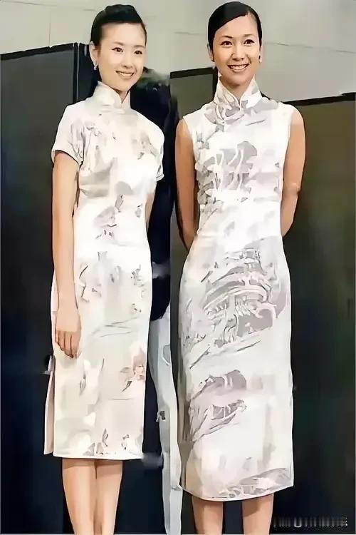瞧，两位女演员同穿旗袍同框真是美极了，不得不说旗袍下的董洁身姿婀娜 ，展现出旗袍