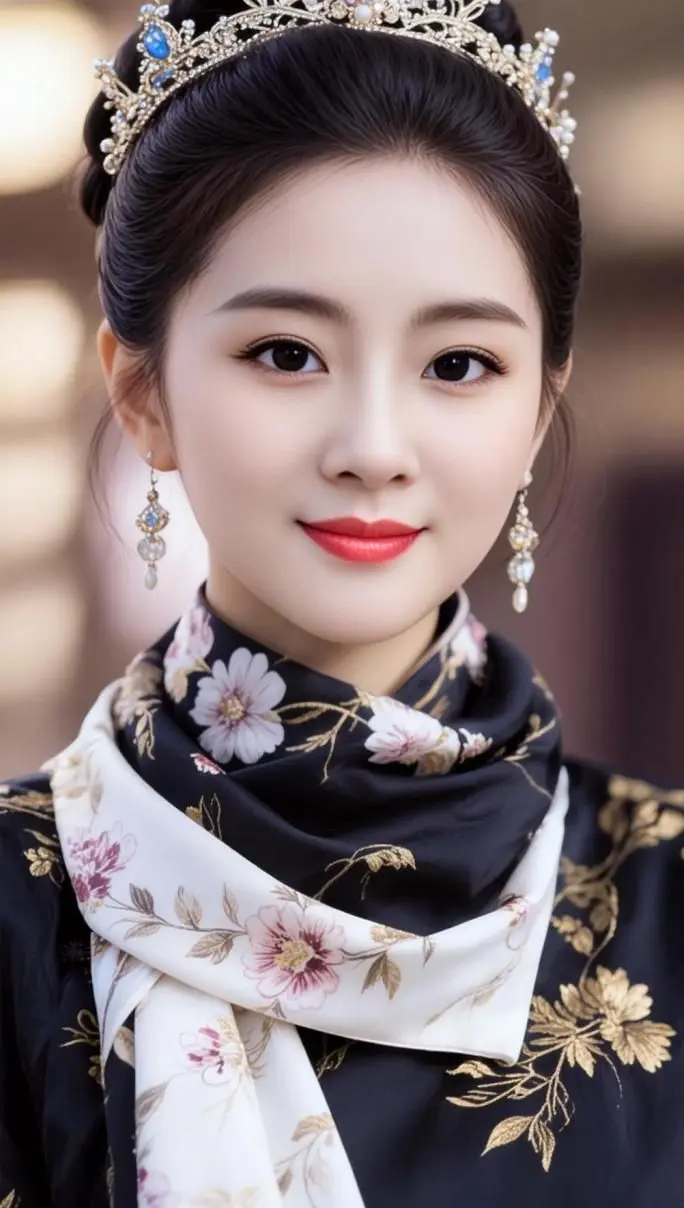 AI丝巾复古照 ai创作