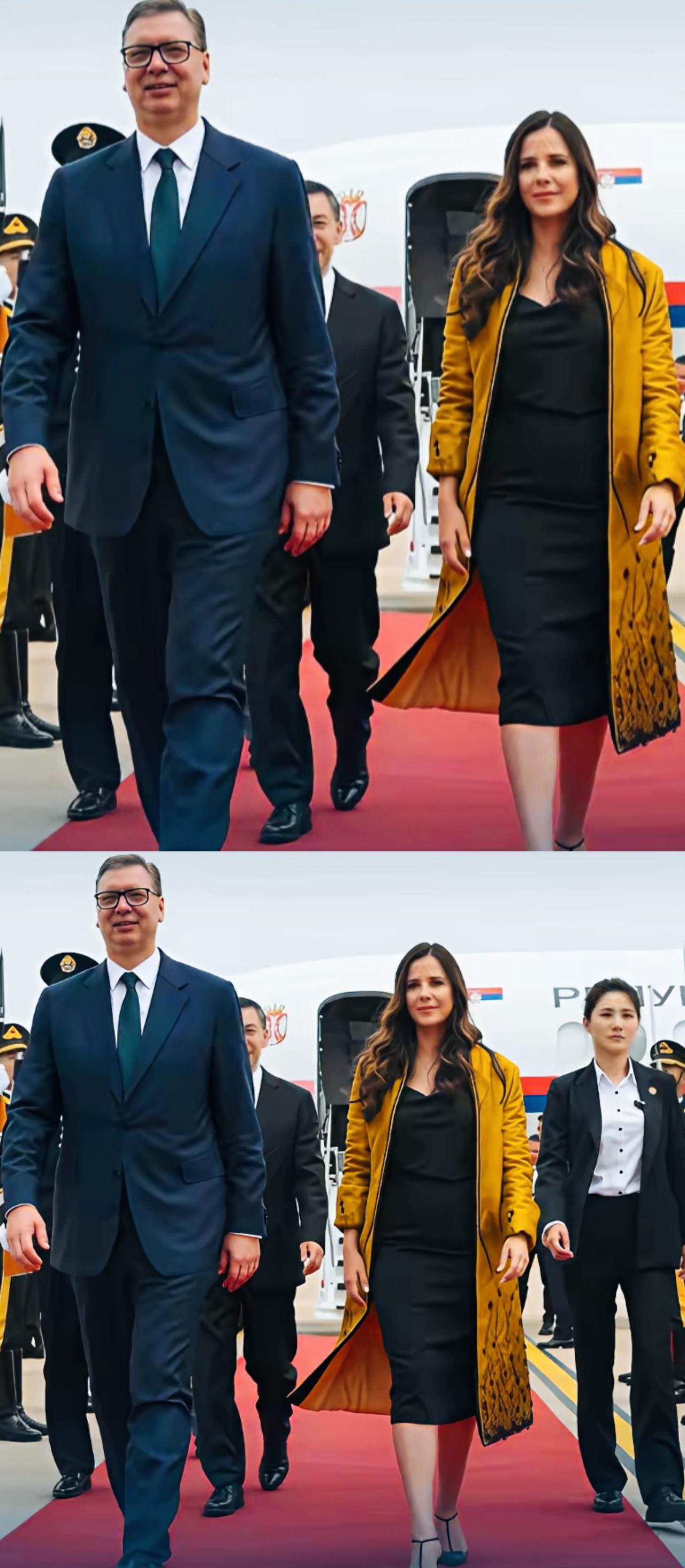 武契奇和妻子走起来，是不是气场十足啊？
武契奇在身高的衬托下，是不是帅气十足啊？