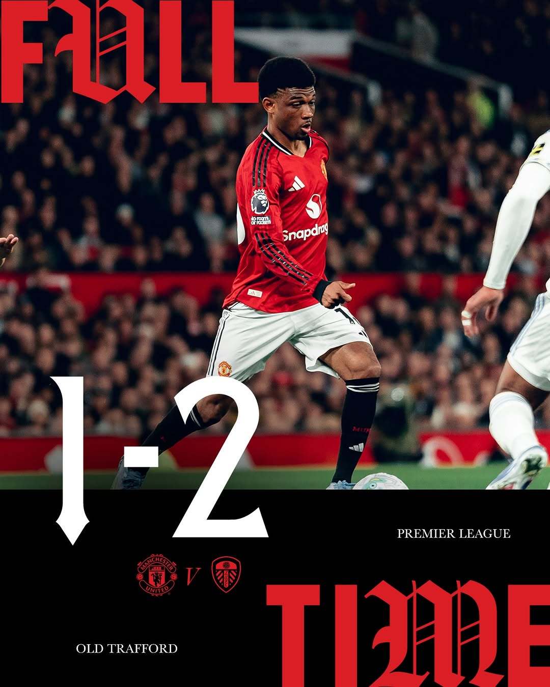 曼联1比2利兹联 一觉醒来，“休战”了24天的曼联主场不敌正在保级的死敌利兹联，