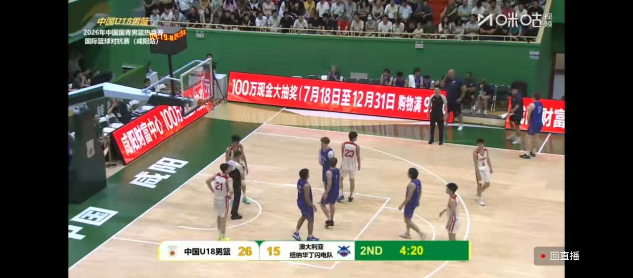 半场，U18男篮多少个扣篮呀！7，8个了吧！[赞][赞][赞]活力满满！半场36