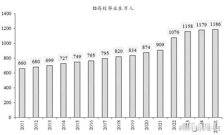 2025年预计有1186万大学毕业生，再创历史新高

还有两个月，2024年毕业