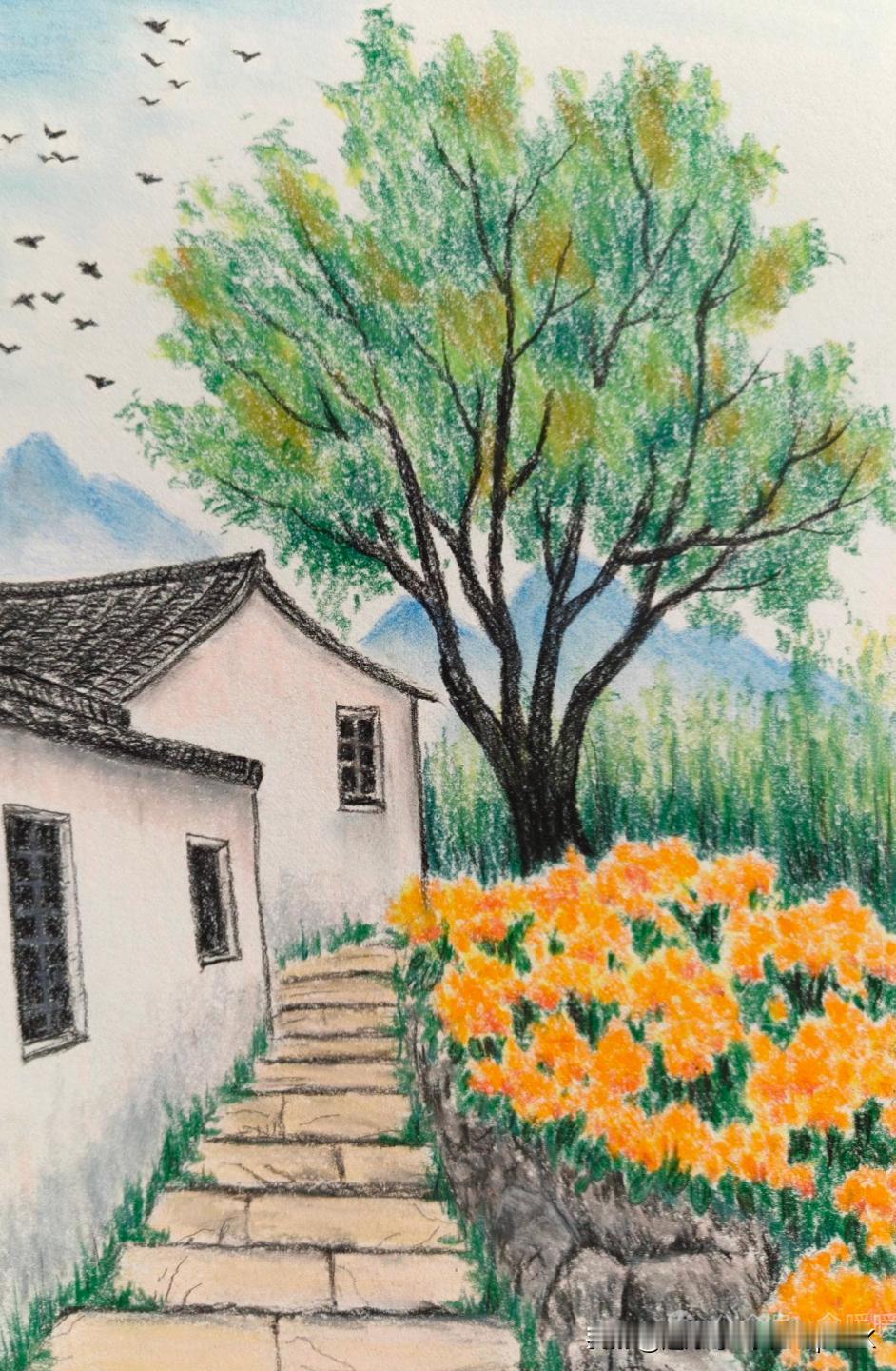 《寄胡籍溪》
——宋·詹慥
雨过溪头鸟篆沙，
溪山深处野人家。
门前桃李都飞尽，