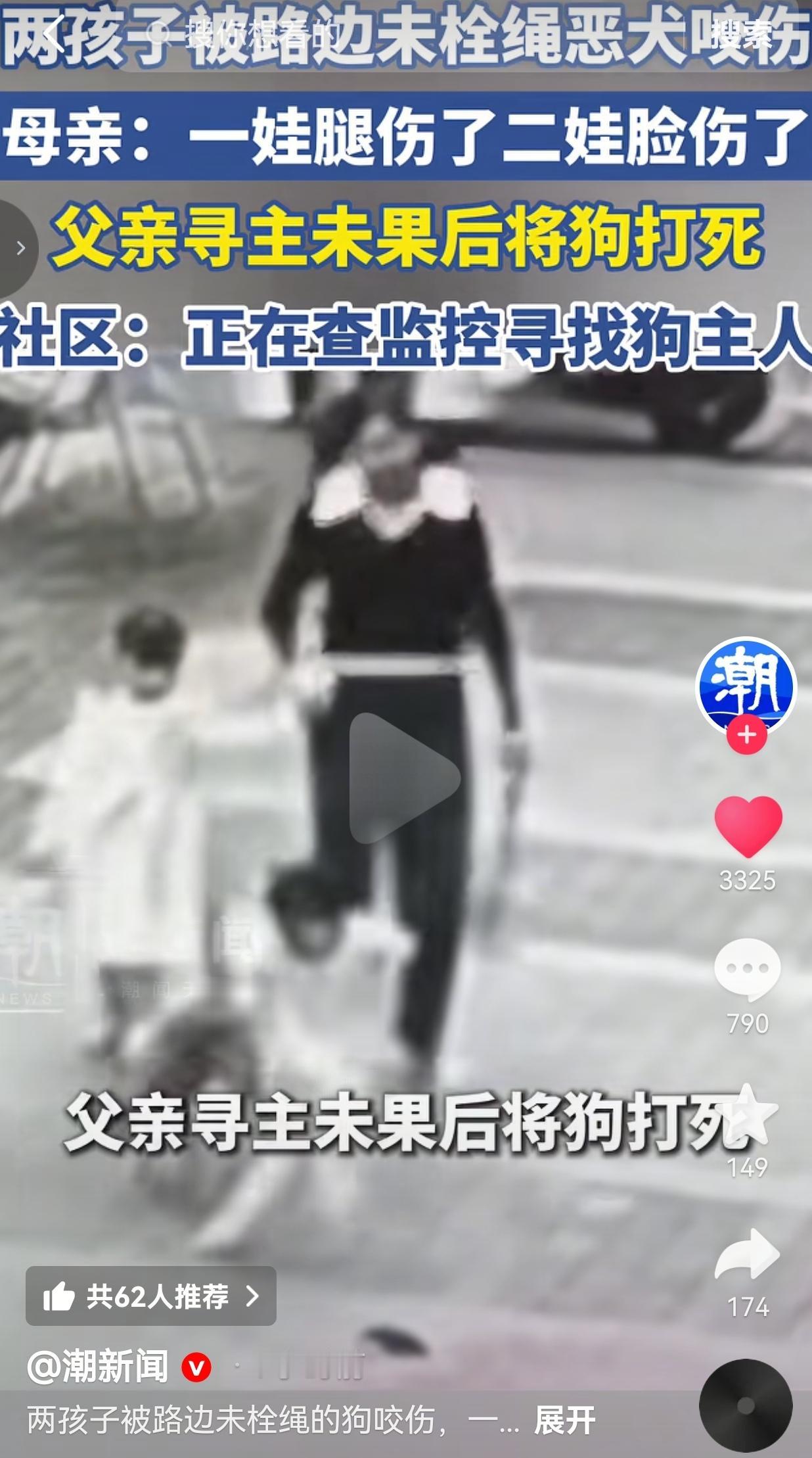 恶犬当街扑咬俩娃，父亲寻主无果当场处置！这波我站爸爸！
 
湖南娄底，谢女士带着