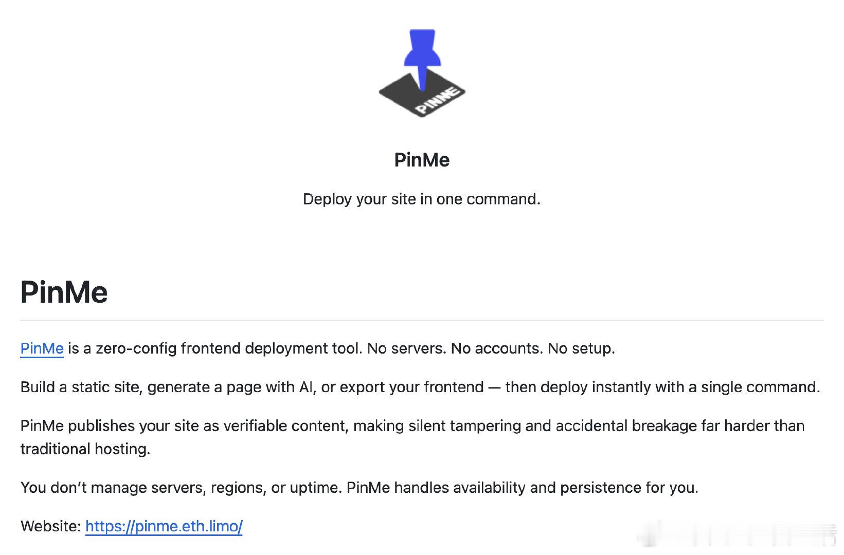 前端项目部署总是要花时间配置服务器、注册账号、搞复杂的流程，效率低还容易出错。P