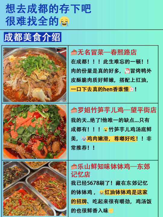 成都超全美食攻略🩸吐血整理‼️平价美味🤤