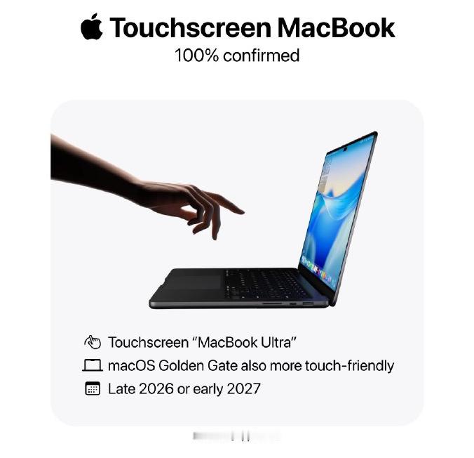 折叠iPhone触屏MacBook快了感觉Mac的触控板已经很好用了，触屏Mac