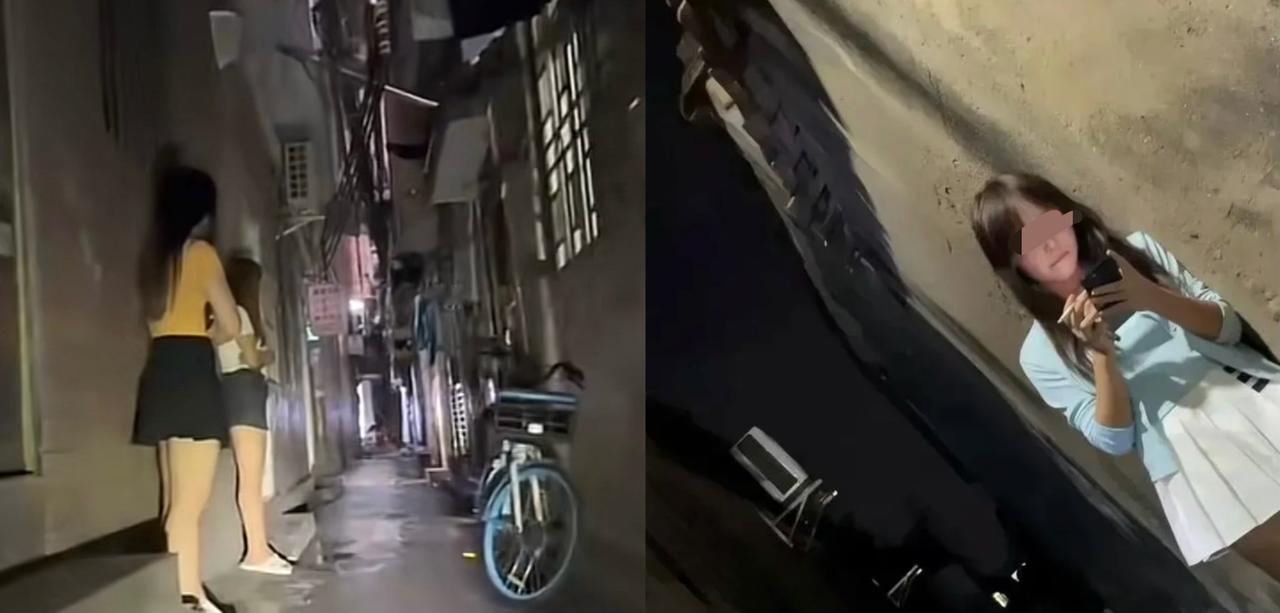 凌晨一点半，广州棠下村牌坊口，穿粉色棉拖的阿霞刚把“电动车招嫖”小广告塞进后视镜
