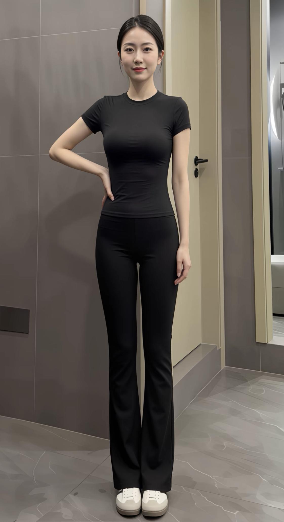 简约黑衣穿搭，自信满满！普通美女拍照能有多好看? 气质全黑穿搭