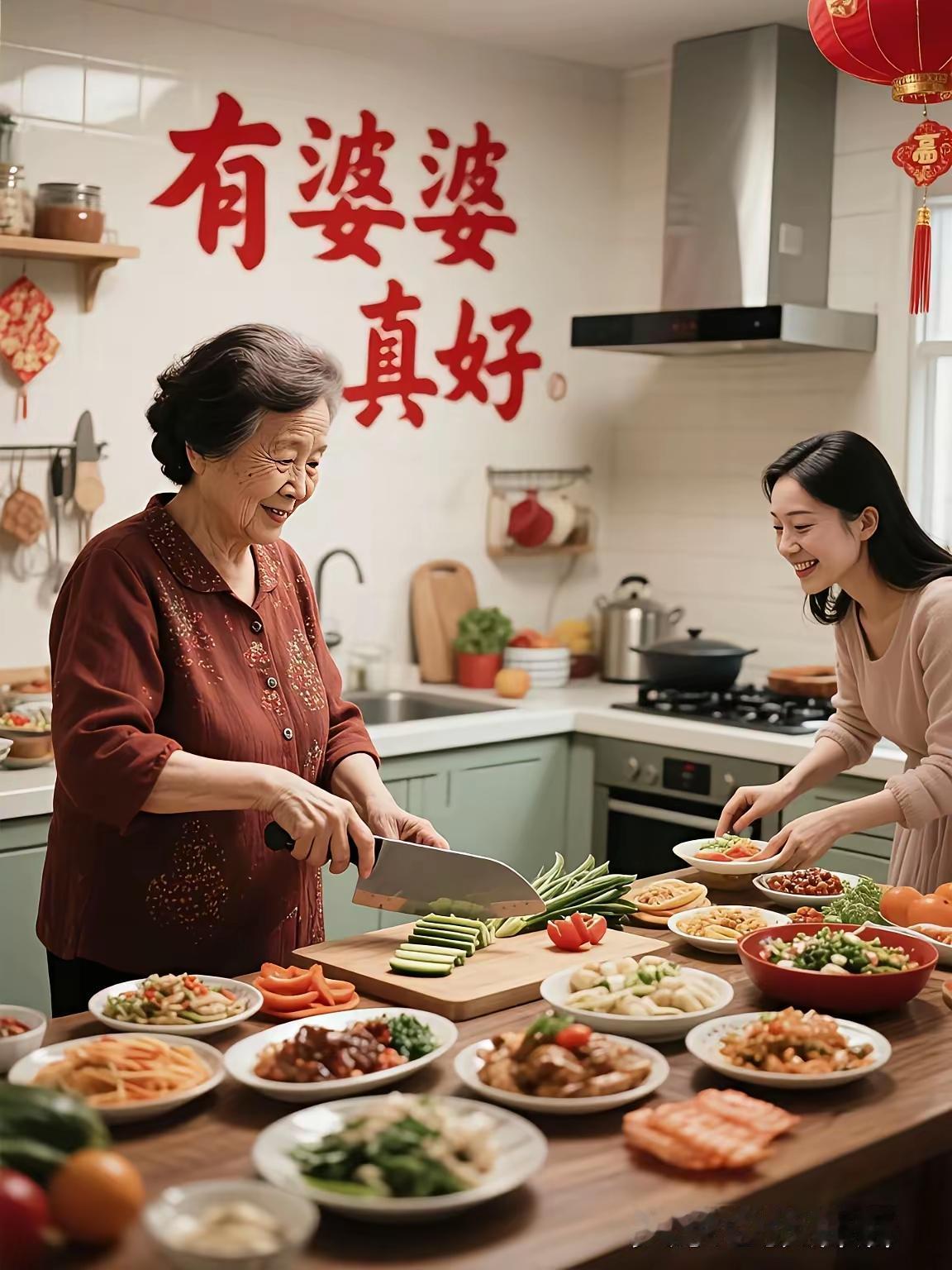 山坡羊·和美婆媳
婆媳相好，
烦忧皆少，
佳肴满桌欢声绕。
语中聊，意中交。
常