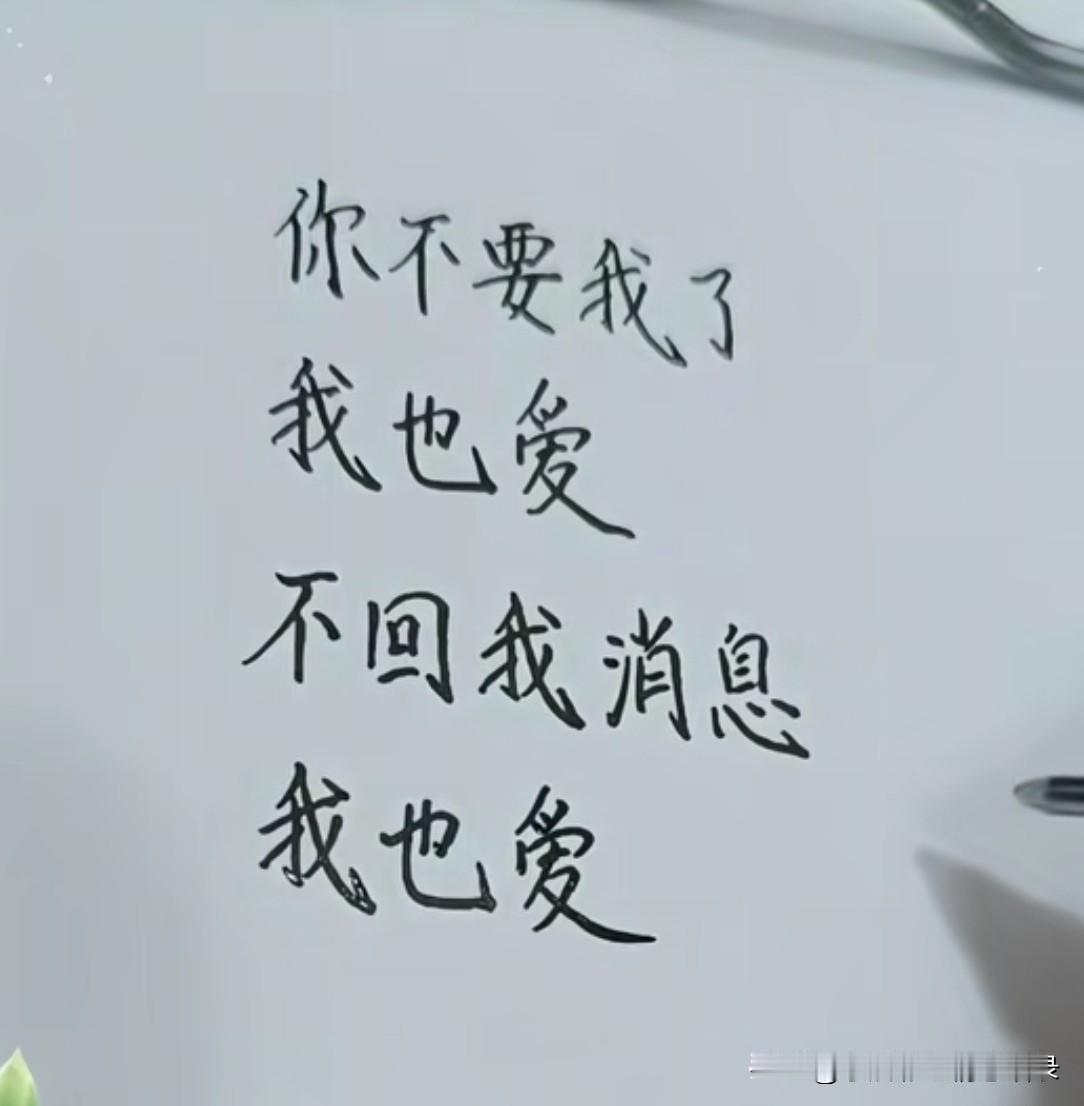 你不要我了，我也爱
不回我消息，我也爱
你敷衍我，我也爱你
骂我，我也爱你
讨厌