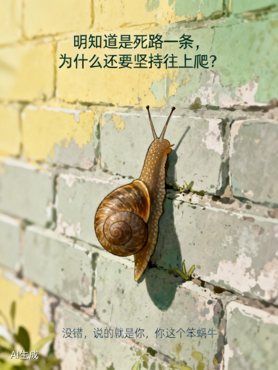 明知道是死路一条，为什么还要坚持往上爬？没错，说的就是你，你这个笨蜗牛。经常在我