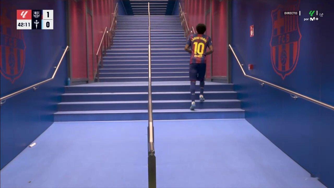 全场比赛结束🔚巴萨凭借亚马尔点球1-0战胜塞尔塔，全取三分。亚马尔和坎塞洛伤退