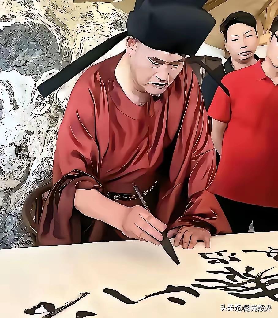 老朱呀，你唱歌就唱歌好了，别去装斯文搞书法，你真的不是那块料，虽然也属于艺术，绝