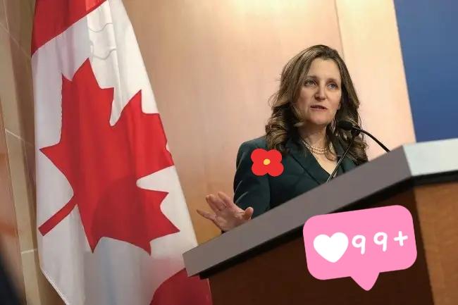 加拿大前副总理宣布了！

加拿大前副总理克里斯蒂娅·弗里兰于当地时间1月7日宣布