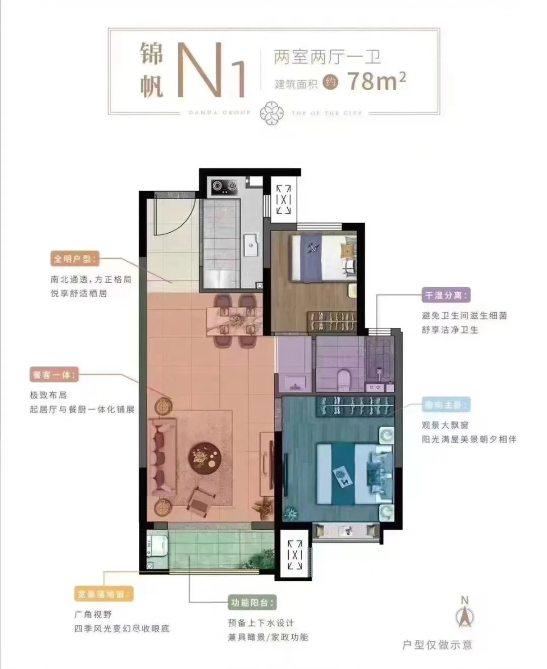 现房两室50万-60万 首付7万 月供1800