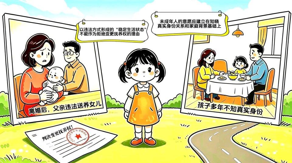 这事儿真让人五味杂陈。就像这离婚后父亲把女儿送养，母亲苦寻多年才发现真相。孩子和