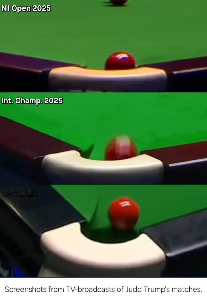 斯诺克：特鲁姆普罗伯逊质疑球桌袋口变大
这段时间有关袋口变大的讨论，有国外网友做