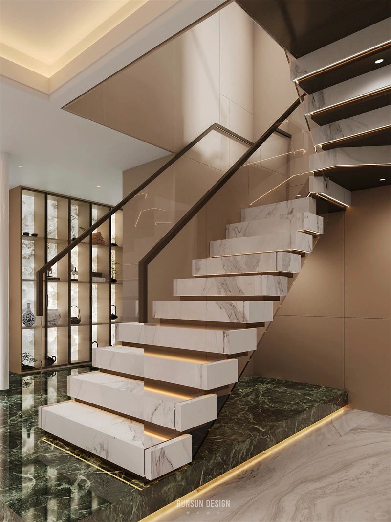 跃层楼梯下做地台休闲区，1个地台3种用法