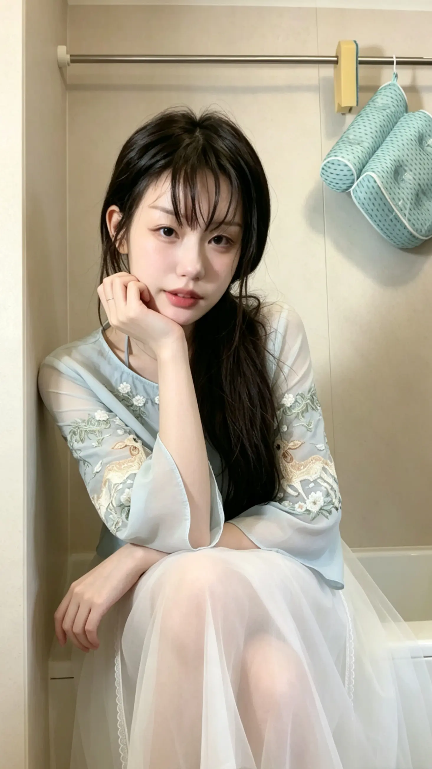 仙气穿搭 淡蓝色长裙 东方美学氛围感 汉装白色超仙女款 仙气穿搭灵感