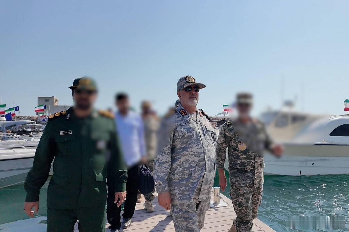 伊朗这次保密意识提高不少革命卫队总司令视察波斯湾海军部队除了部分装备打码之外不少