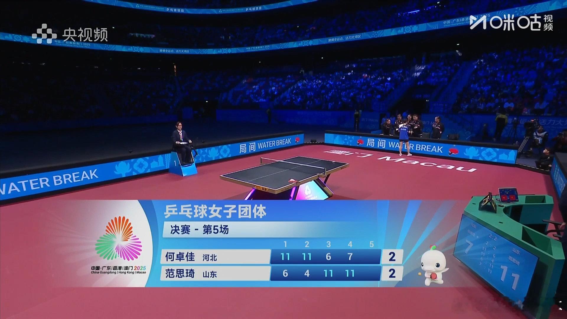 前四局，何卓佳vs范思琦打成2-2平，双方进入决定冠军归属的决胜盘决胜局。
