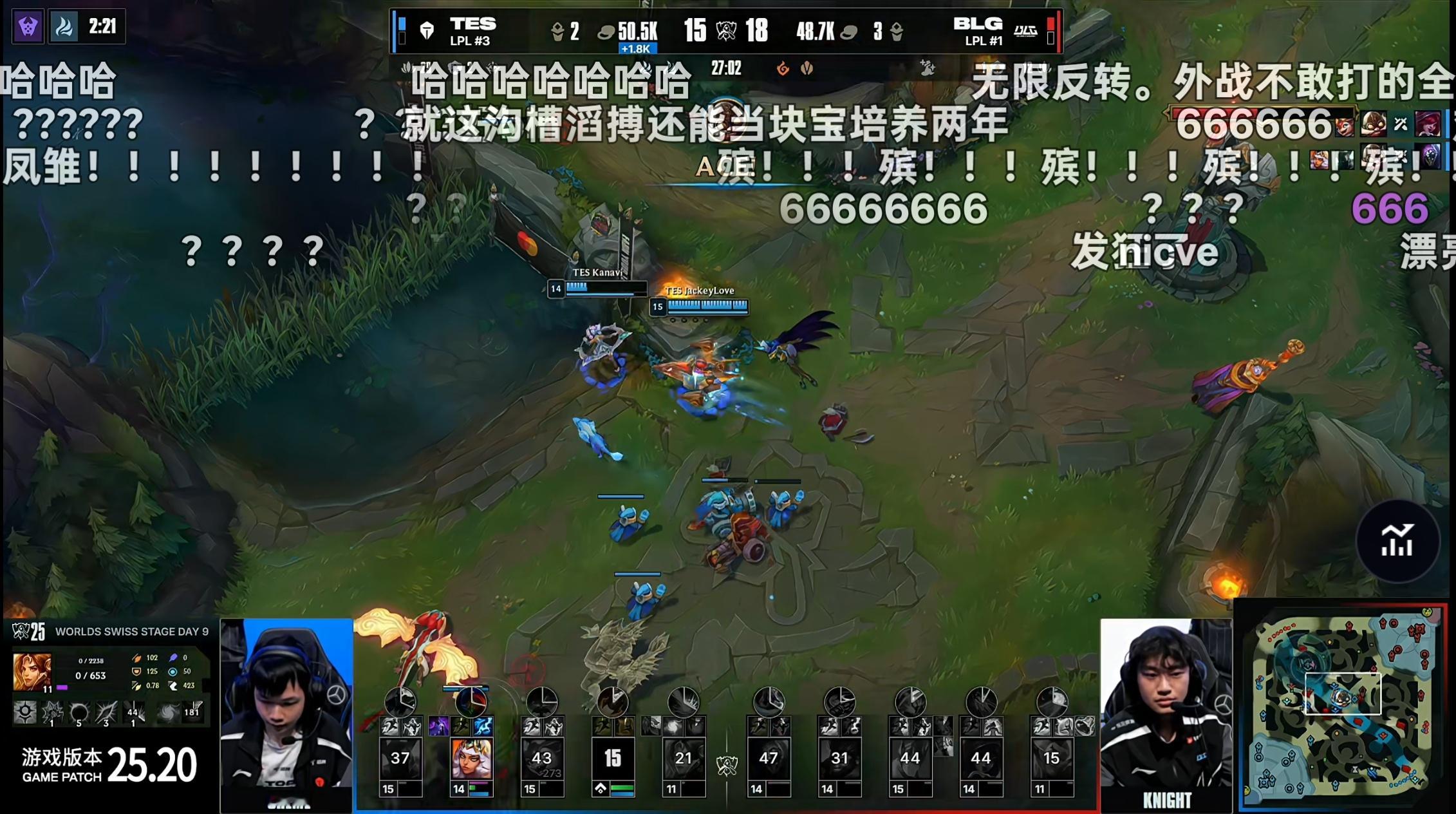 TES对战BLG 不是，世界第一上单啥意思？直接跳 5 个人脸上?打排位也不敢这