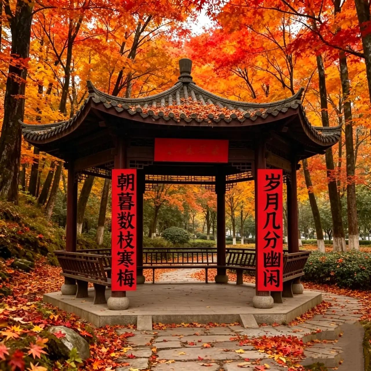 这幅对联在公园凉亭挂了两年多，至今无人能对出完美横批，求全网高手赐教。
对联 友