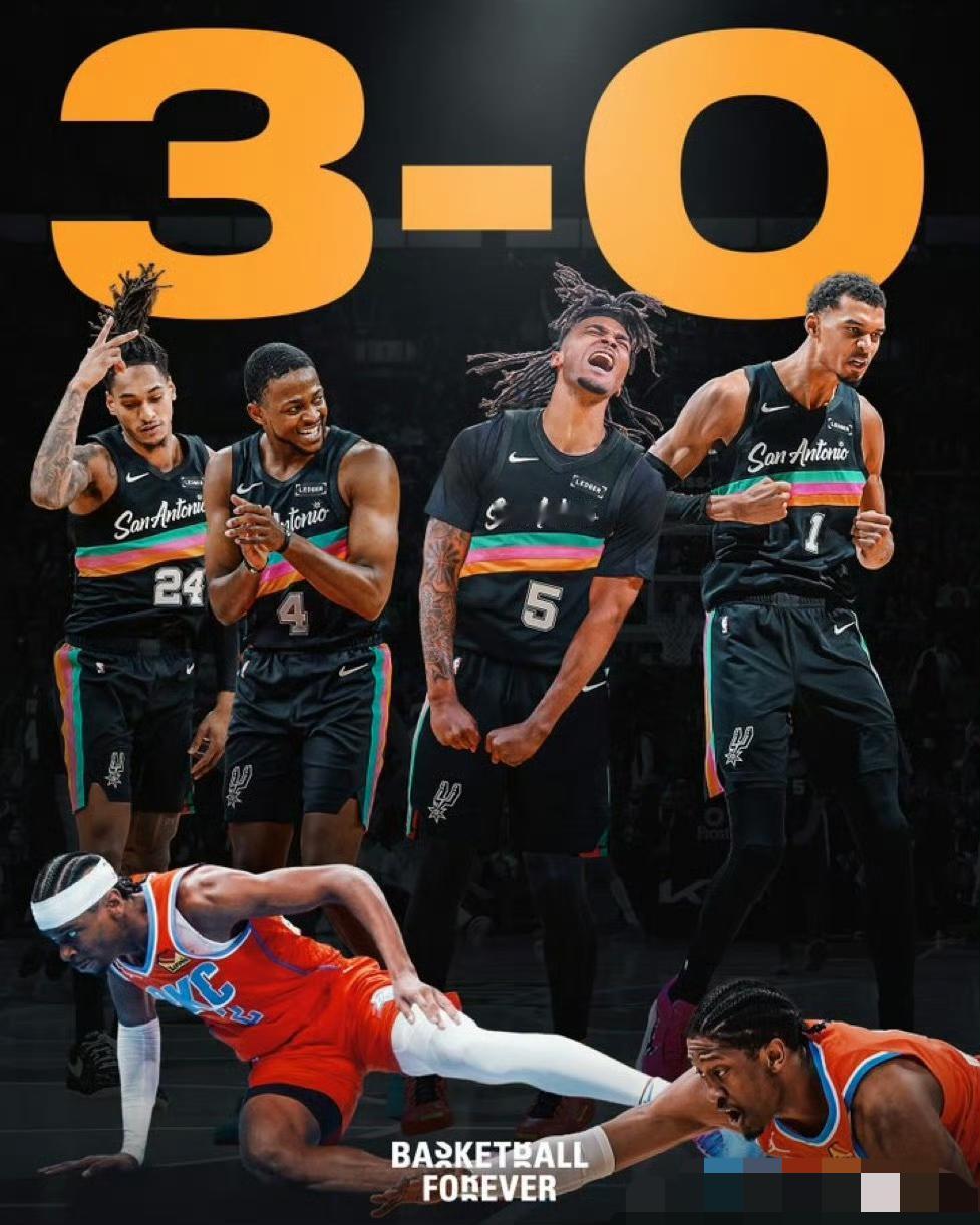 圣诞大战，马刺客场117-102击败雷霆，赛季三杀对手，豪取8连胜，送雷霆赛季首