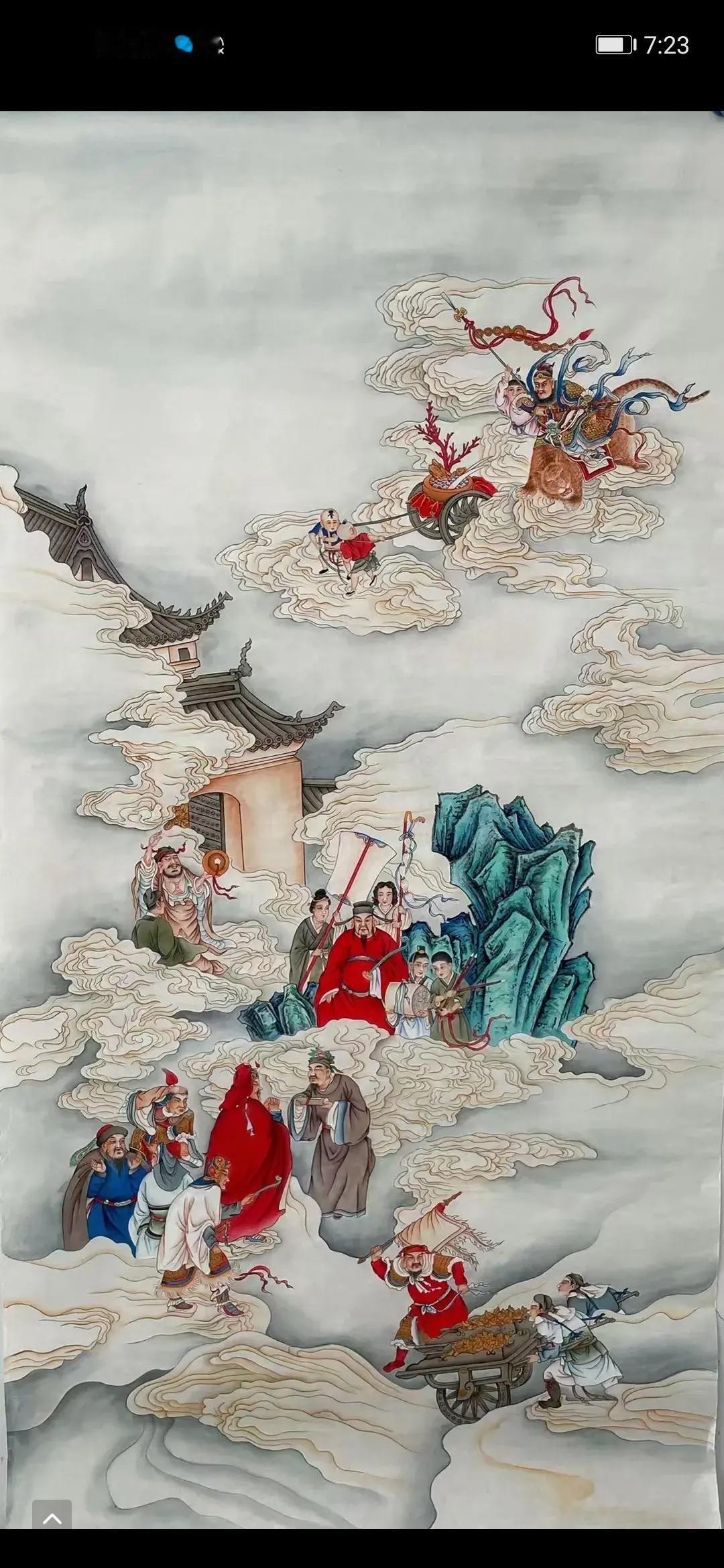 正月初五接财神，天门开地门开，恭迎五路财神进门来，一赐福二赐财，赐你金银财宝抱满