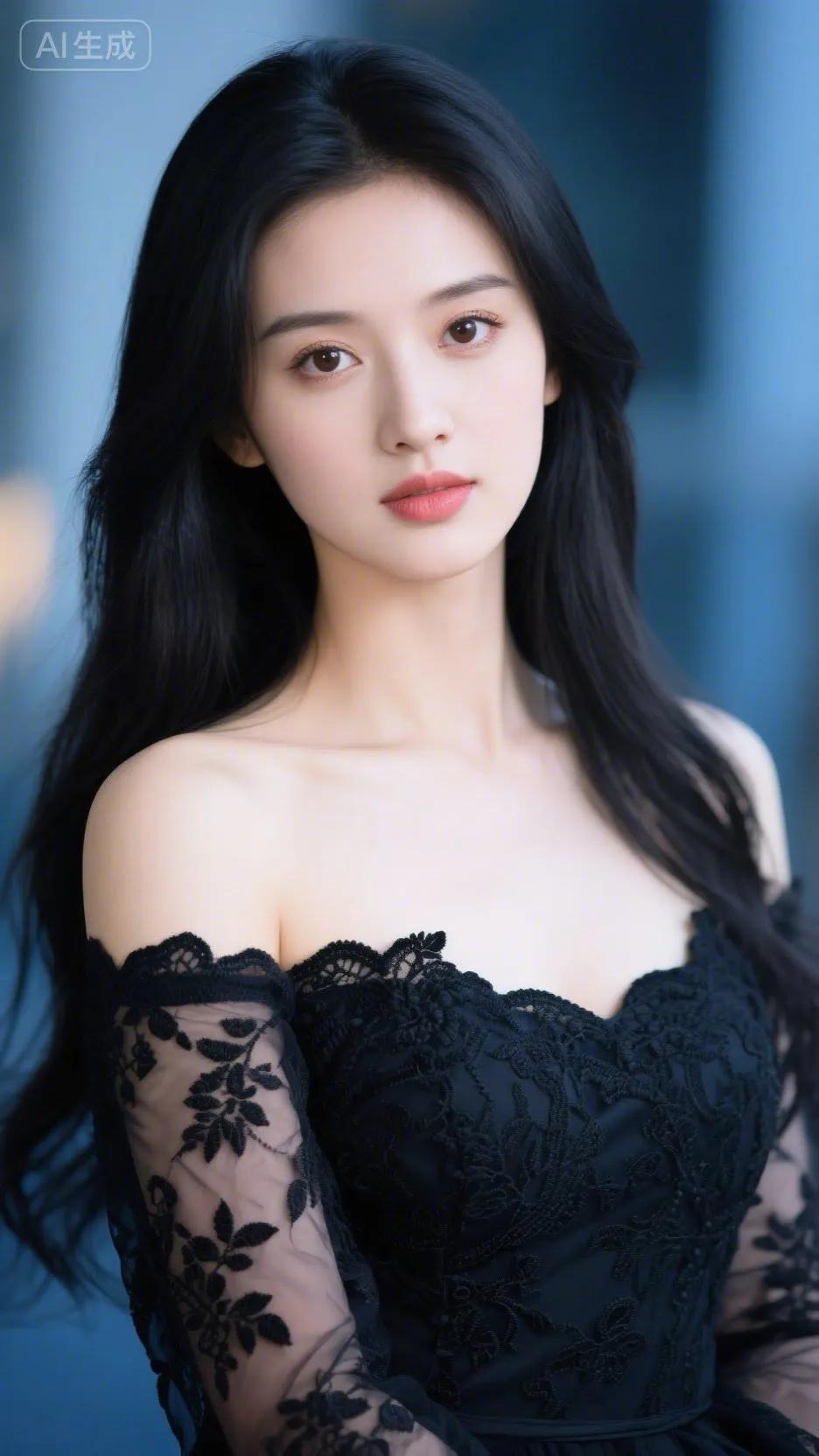 优雅黑裙，气质女神，尽显魅力！💃🏻✨