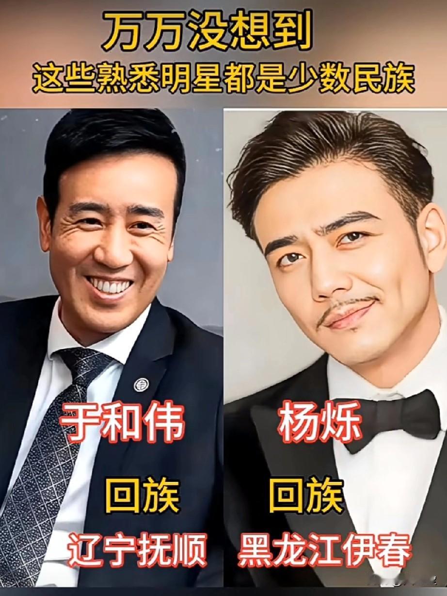 真是深藏不露！
原来这些明星居然都是少数民族
你知道的还有哪些呢？