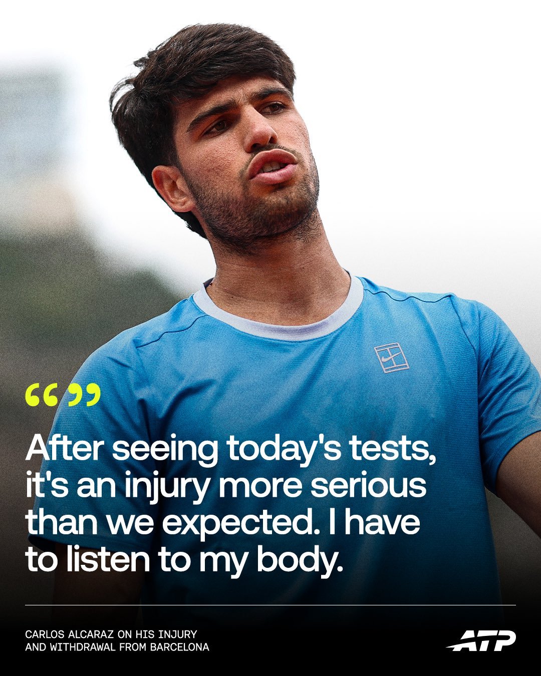 阿尔卡拉斯因伤退出巴塞罗那赛 Breaking News：在周二的单打首秀出现伤