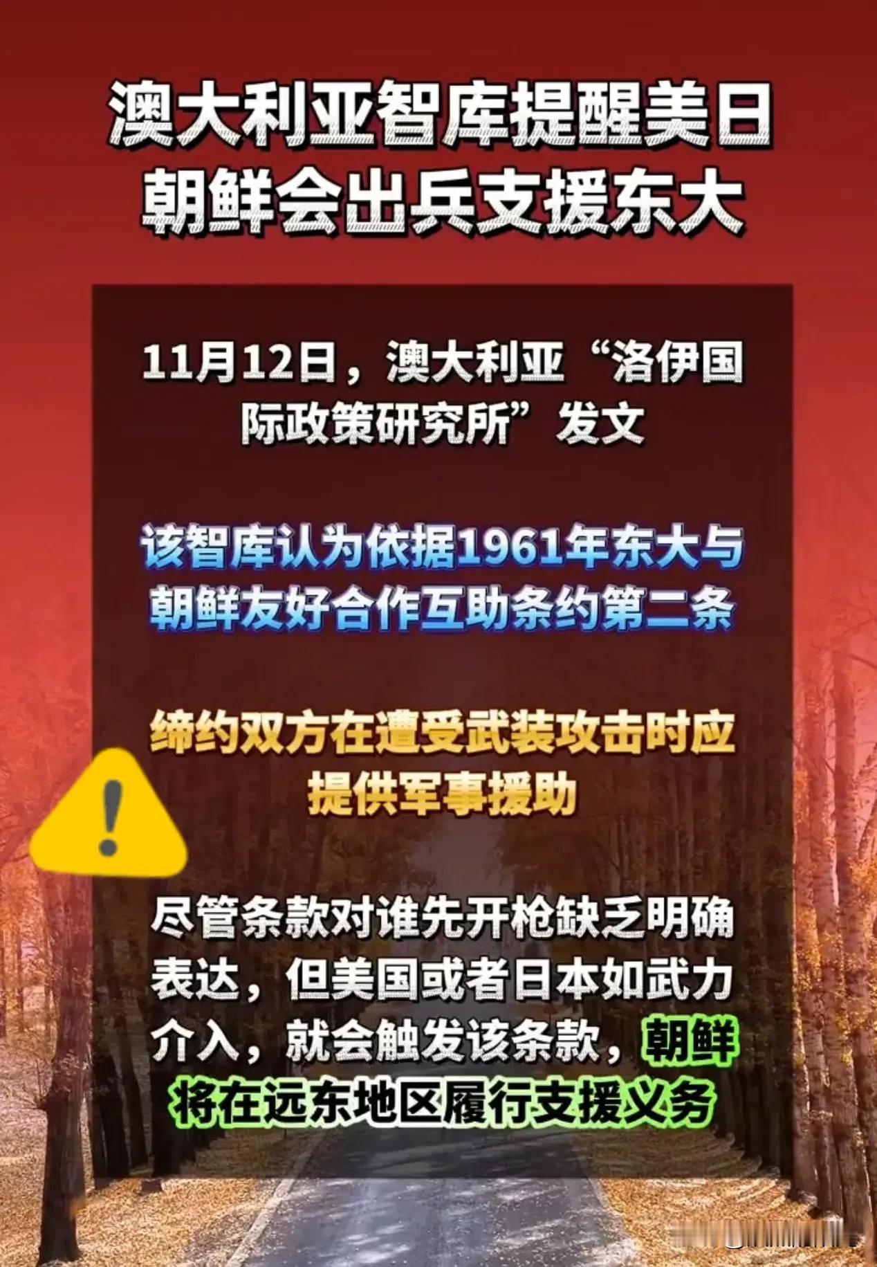 中朝合作条约再成焦点！日本若出兵，朝鲜必然反击

澳大利亚智库提醒：如日本武力介