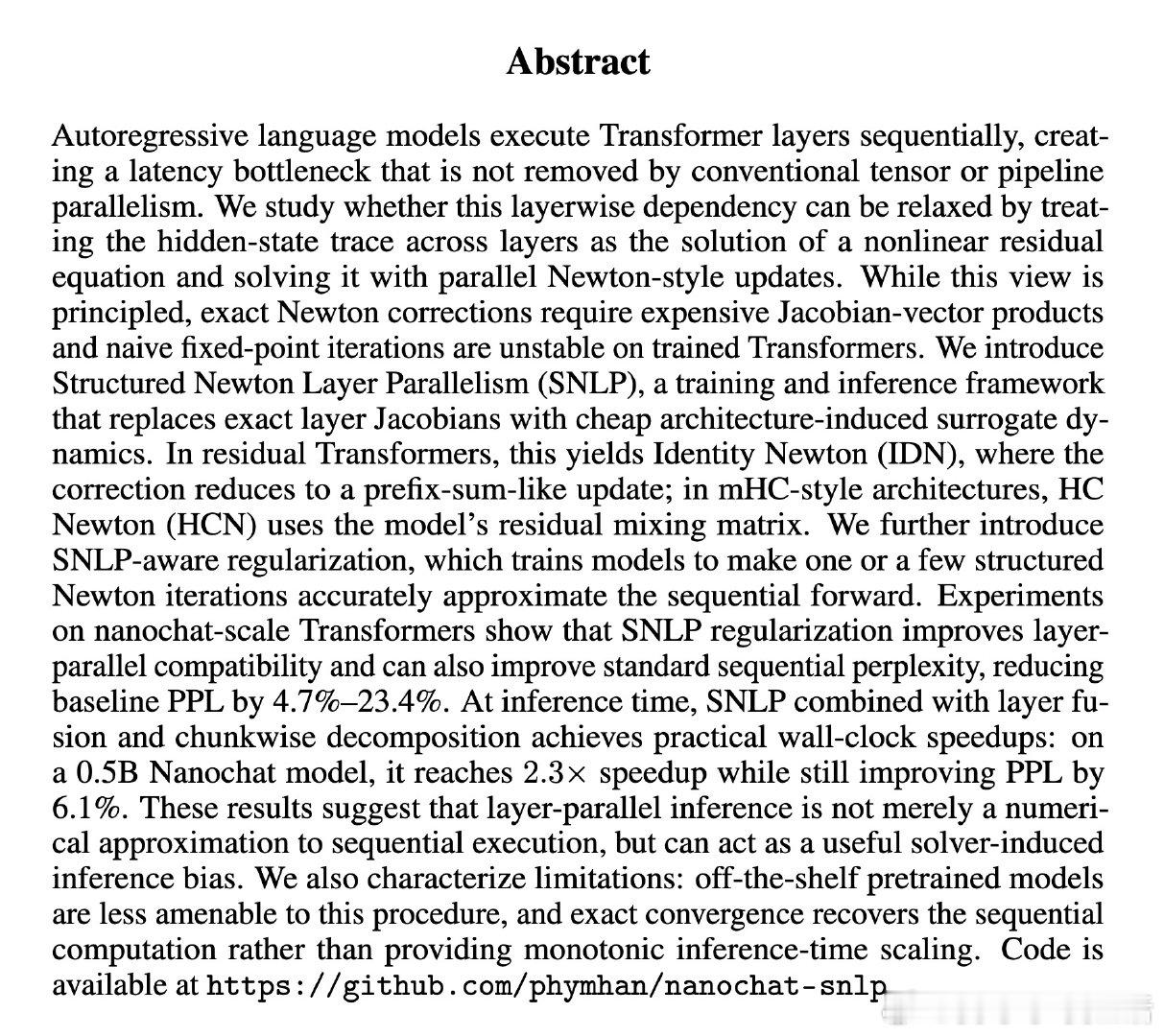 [LG]《SNLP: Layer-Parallel Inference via 