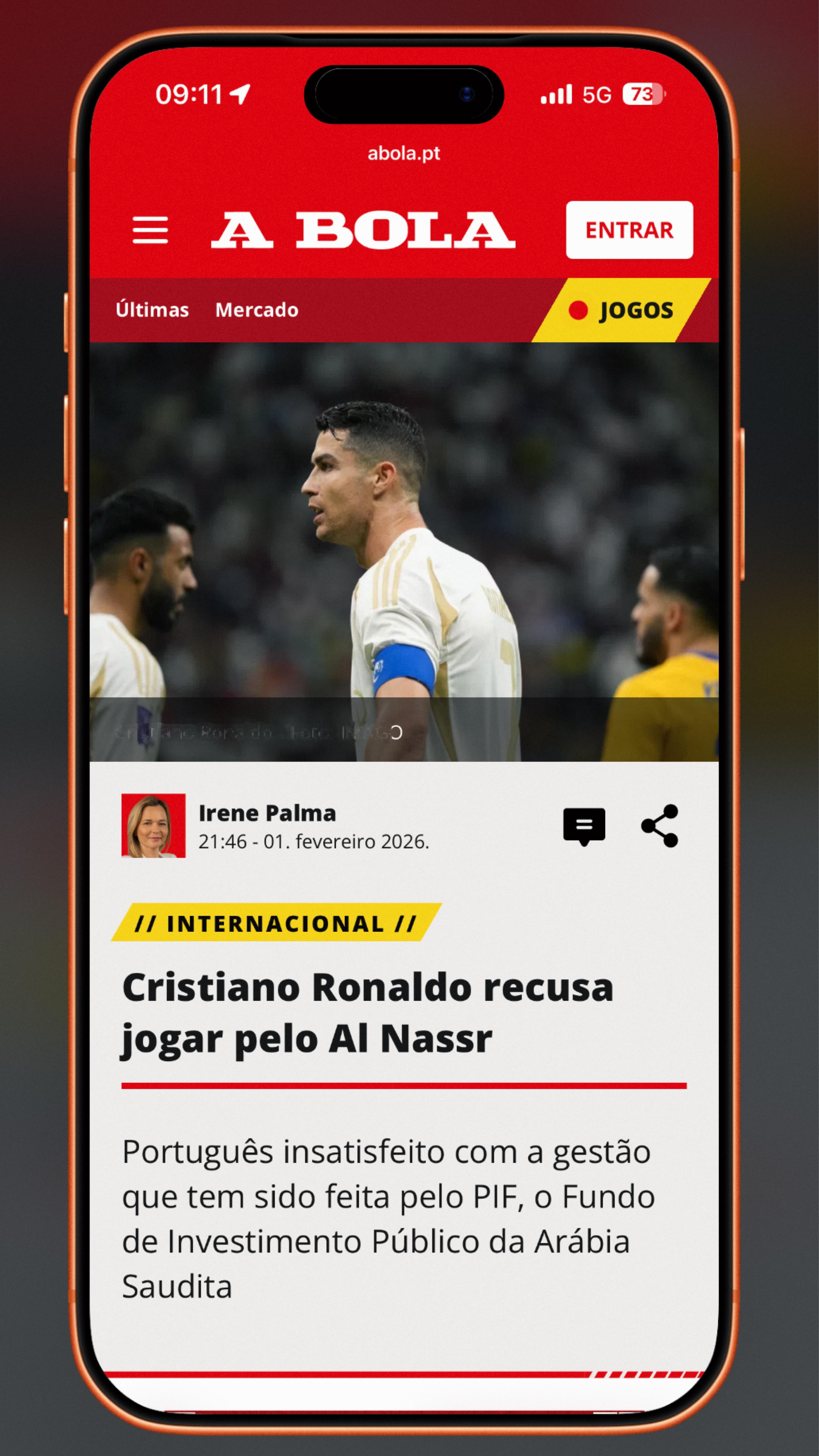 C罗或将缺席下一场联赛 🛑 缺阵传闻❷✦ 据“球报（A BOLA）”报道，葡萄