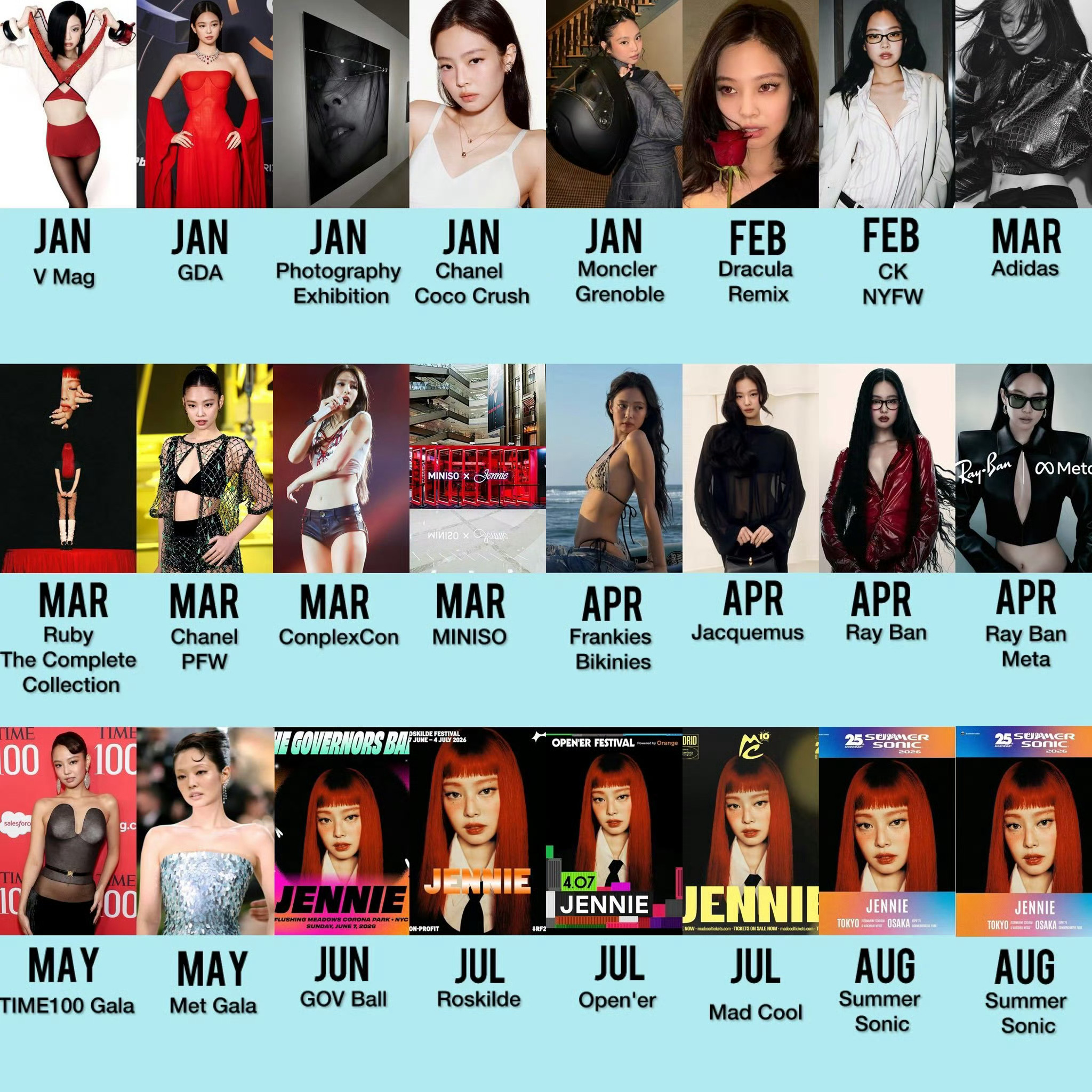 曝Jennie和内娱顶流谈过恋爱我妮行程这么满，时间变魔术变出来的吗？！闹麻了～
