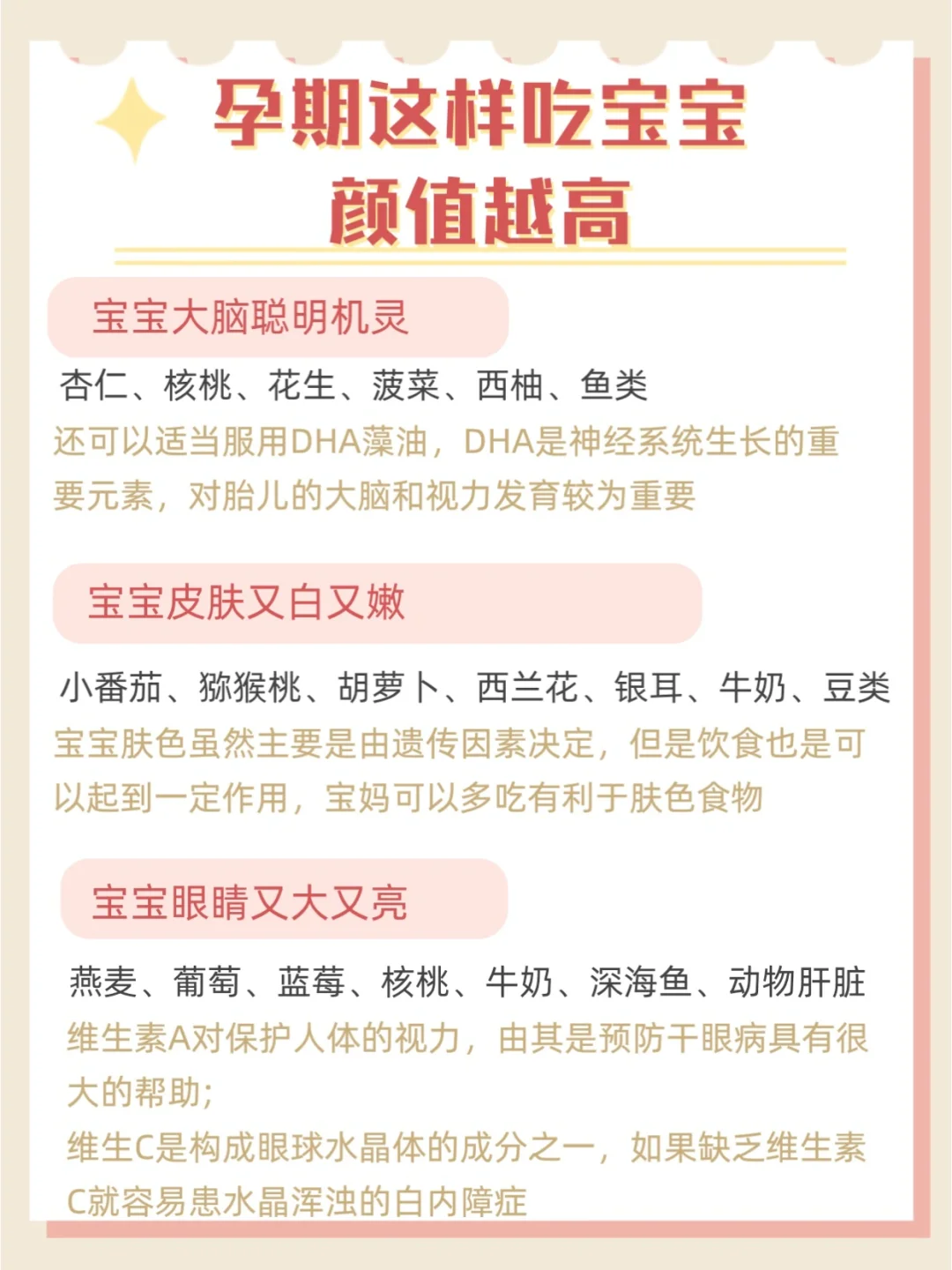 想要宝宝颜值高｜大眼睛 白皮肤｜孕期这样吃