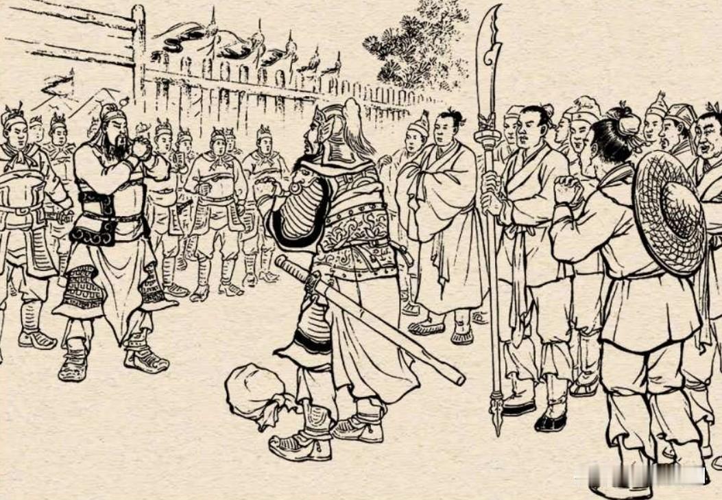 此人竟引得关羽如此恭敬地抱拳，是何方神圣也？看他这身形，应该也是武艺不俗之人。旁