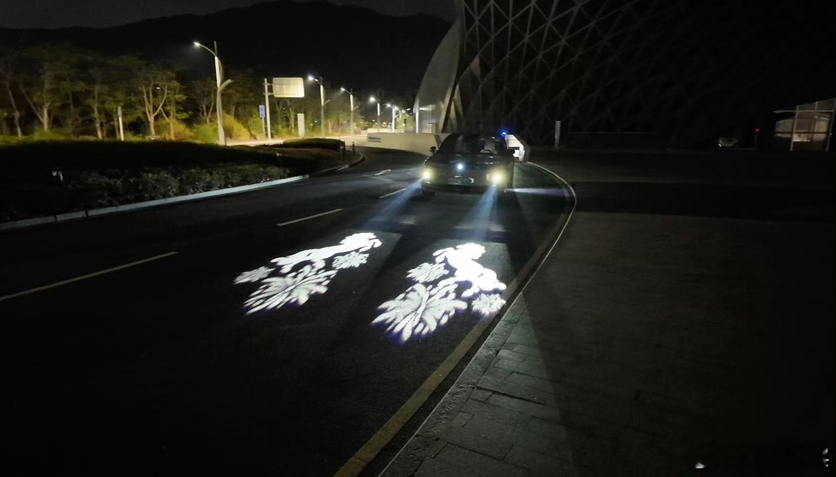 马年出门还得是马到成功广州街头的靓仔靓女们，偶遇一辆车解锁直接“召唤”出一匹光影