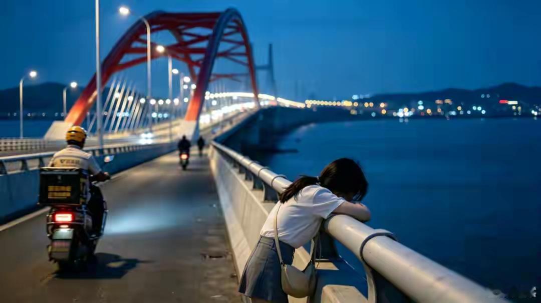 深夜生死瞬间！女孩翻护栏欲跳海，00后骑手死死拽住不松手：订单可丢，人命最大
 