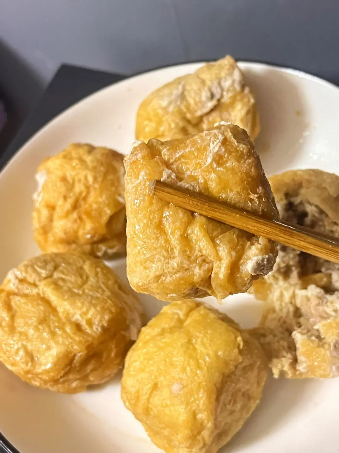 这么好吃的油豆腐塞肉确定不试一下‼️ 我真的太爱各种豆制品啦 豆泡吸满...