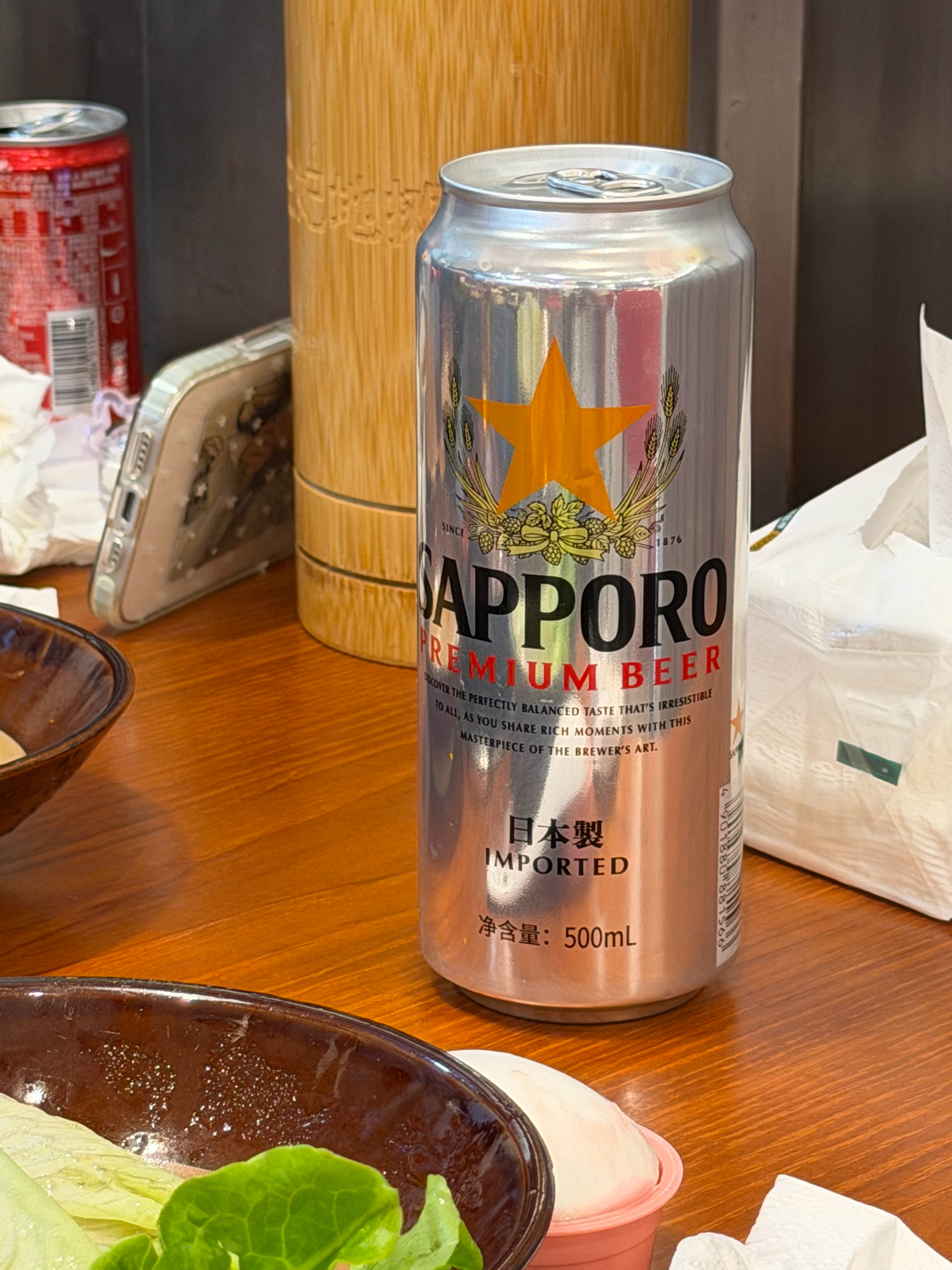 三瓶札幌啤酒下肚 有点站不住 龙港