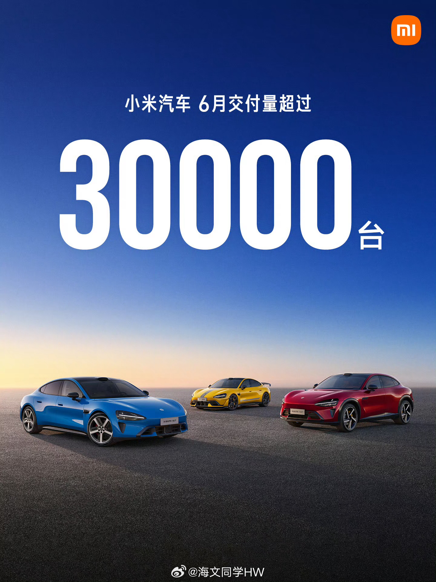 小米汽车6月交付超30000台车市整体行情不算景气，不少新能源车品牌销量都在下滑