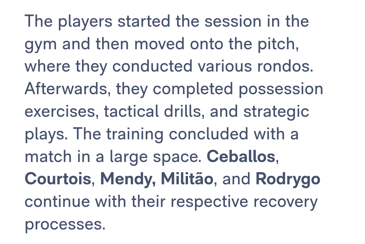 今天是受伤后第一次完成完整训练贝林厄姆