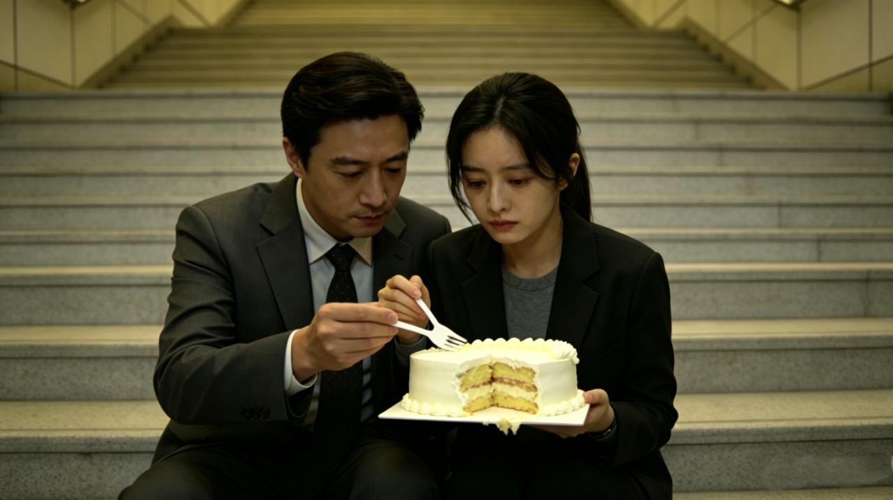 加班到十点，陈屿在电梯里遇见楼下公司的女孩。她眼眶红红的，手里捧着个蛋糕，奶油塌