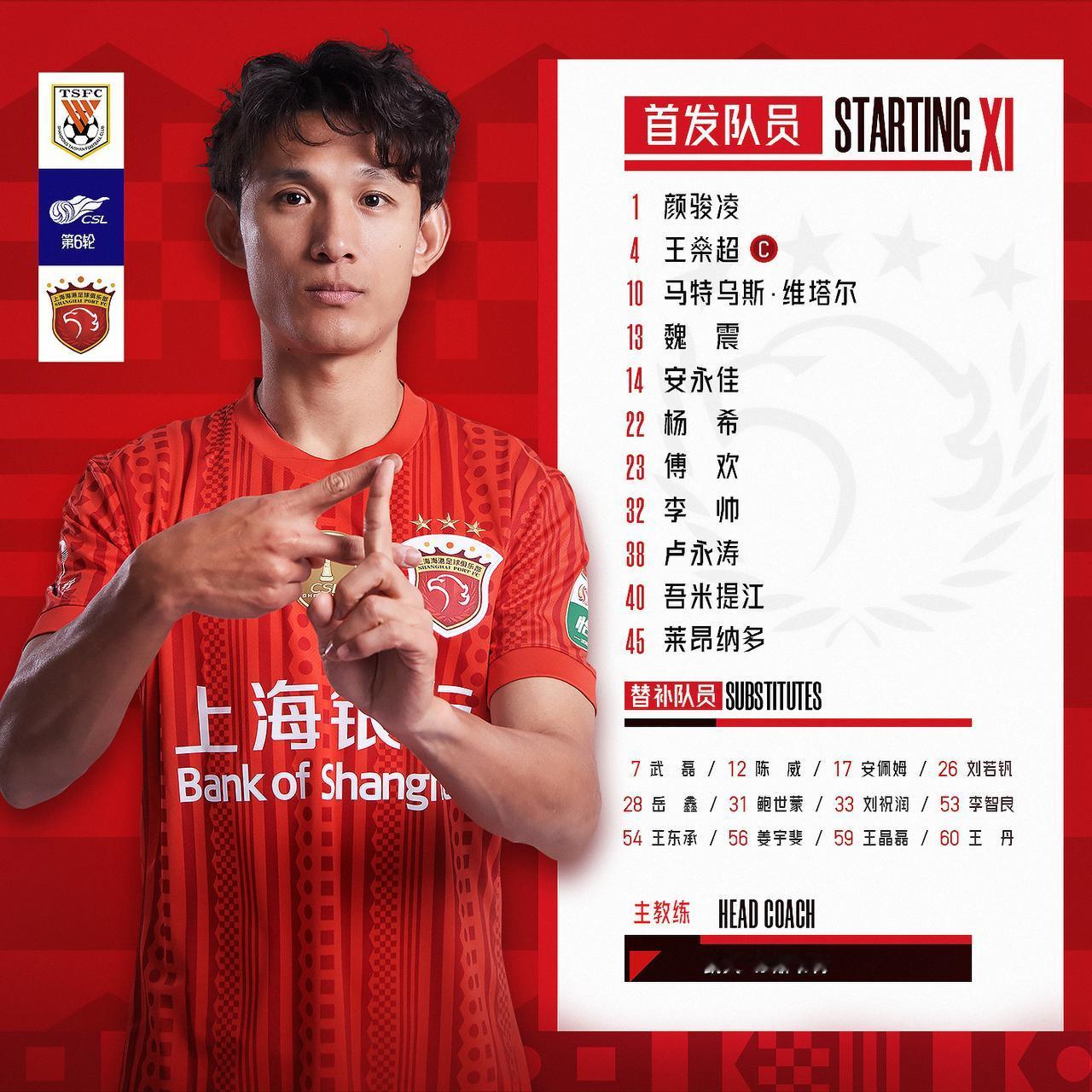 杨世元没进入海港大名单，大概率就是拉伤了。
海港客场对阵山东泰山，大名单出炉，发